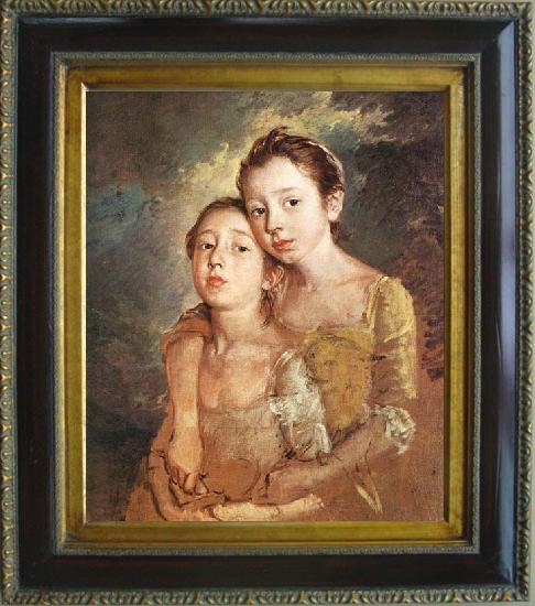 framed  GAINSBOROUGH, Thomas The Artist-s Daughters with a Cat, Ta131